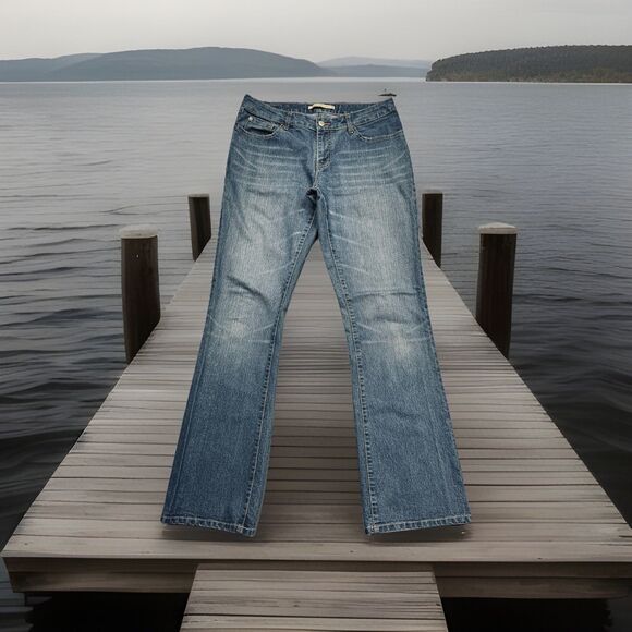 Y2K Sergio Valente Flared Jeans 10 (32x32.5) Blue Low Mid Denim Stretch Womens - Picture 1 of 10